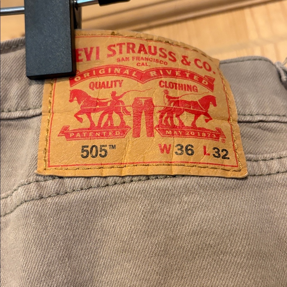 Levi's 505 Straight Pants Men’s Light Tan Sz 36x32 - Picture 3 of 7